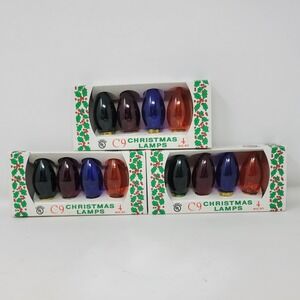 Vintage‎ Northern Lights C9 Christmas Lamps Outdoor 7W 120V Decorative 3x NOS